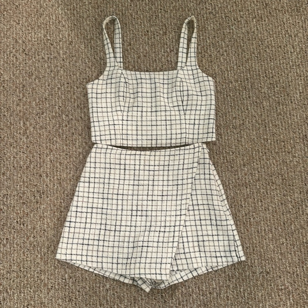 Abercrombie & Fitch White Tweed Set - Top & Skort